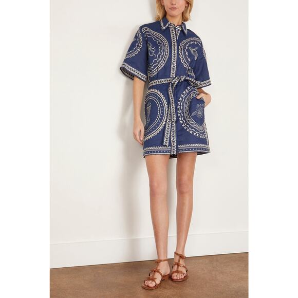 ALEMAIS Navy Oceane Mini Dress Size 4 NWT Retail $470 - Picture 1 of 4